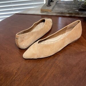 Birdies The Goldfinch Tan Suede Pointed Toe Flats